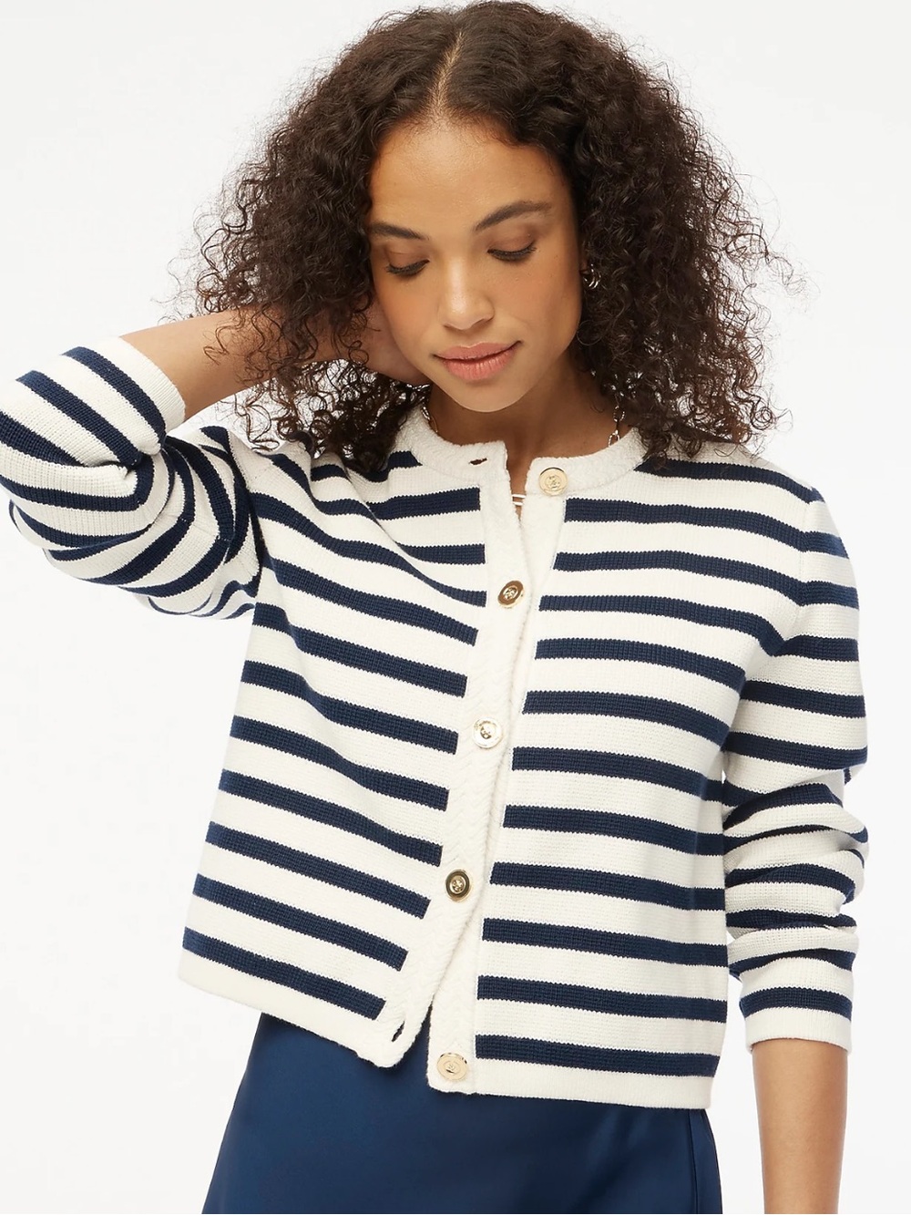 J.CREW Striped Cotton Lady Jacket
Cardigan Sweater XS NEW